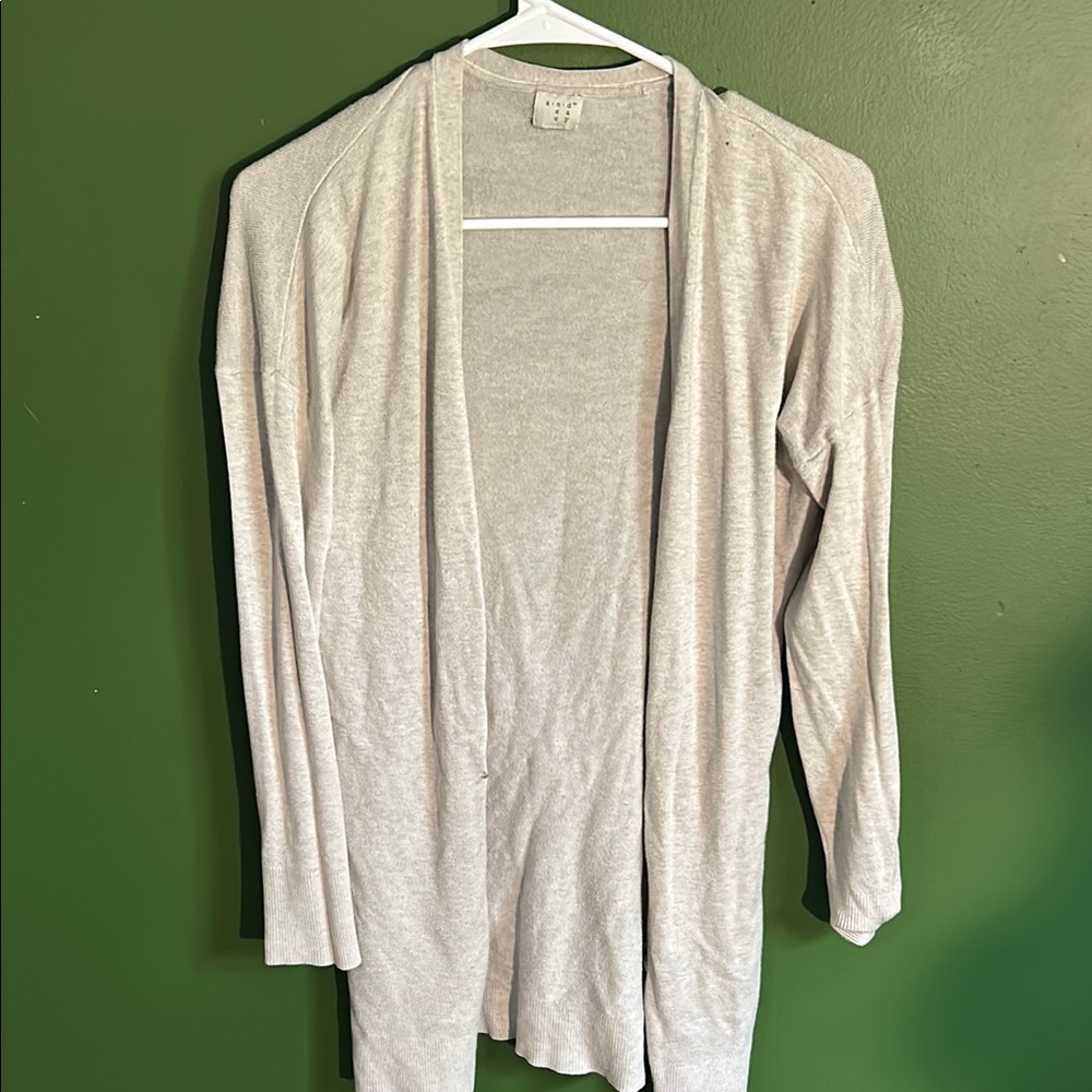 Women's Cream Open Front Sweater